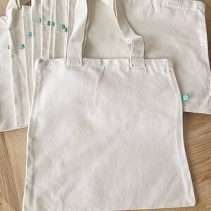 12 set NWOT Recycled Canvas Flat Tote Bag / Basic Book Bag